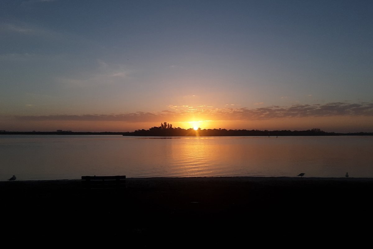 Sunset over the Indian River in Edgewater, Florida